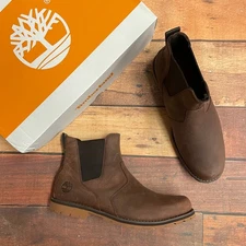 Timberland Men's Attleboro Mid Brunette Full Grain Leather Chelsea Boots A6259