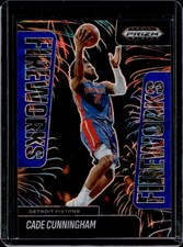 2024-25 Panini Prizm Black Cade Cunningham Fireworks Blue Ice Prizm #/125