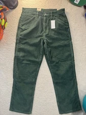 Levis 568 Corduroy Pants Mens 34x32 Loose Fit Carpenter Workwear Alpine Green