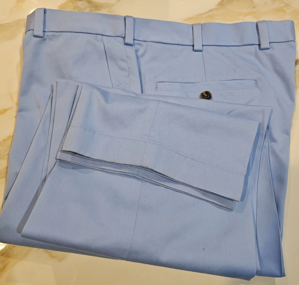 LkNw Brooks Brothers Clark Lightweight Advantage Blue Chino Pants 38W X 32L