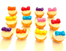 100 Dollhouse Miniature Bow Cupcakes Doll Mini Bakery Food Cakes Wholesale Lot