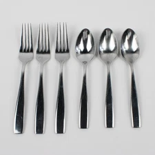 Set of 6 Oneida Continum Forks & Spoons Stainless Steel Glossy Finish