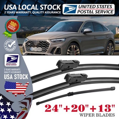 24''20''13''   Front+Rear Wiper Blades Premium Hybrid silicone High quality 3PCS