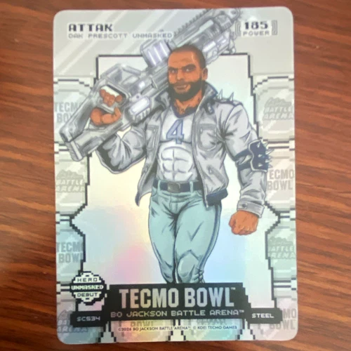 Tecmo Bowl 2024 Bo Jackson Battle Arena Attak SCB34 Steel Hologram Card