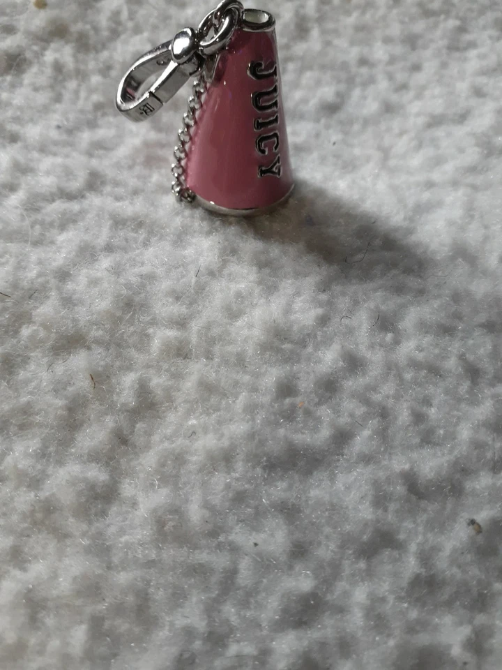 Juicy Couture Cheerleader Megaphone PINK & SILVER METAL "JUICY LEAGUE" Charm - Image 4 of 4