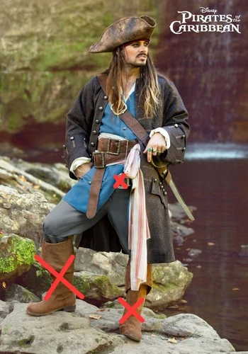 Jack Sparrow Costume Pirates of the Caribbean Cosplay Outfit for Adults