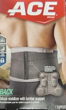 ACE Back Deluxe Stabilizer With Lumbar Support (Gray) One Size Adjustable