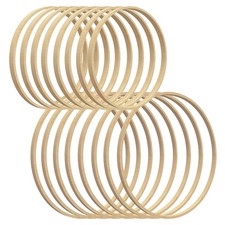 Worown 16 Pack 6 8 Wooden Bamboo Floral Hoops Wreath 6" 8", bamboo