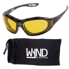 Kraken Motorcycle Riding Glasses Extreme Sports Wrap Obsidian Crystal  Yellow