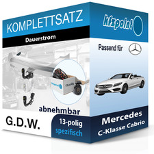 Für Mercedes C-Klasse Cabrio 16- G.D.W. Anhängerkupplung abnehmbar + 13polig neu