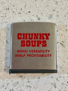 ZIPPO Chunky Soups Advertising Mini Pocket Size Tape Measure - Stainless Steel