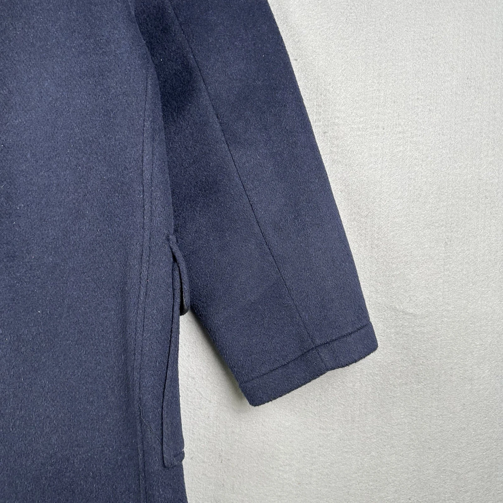 Gloverall Duffle Coat Men’s Small Navy Blue Wool Toggle Hooded Tartan England - product detail image 18