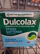 Dulcolax Stool Softener No Sugar Added. 100 Liquid Gels. Exp 10/2025