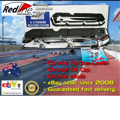 CHROME ROCKER COVER KIT Fits Ford Cross X Flow 6 Oil Cap Studs ***NO ...