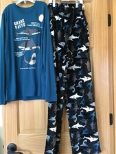 NWT Wonder Nation Shark Fleece pants Pajama Set Boy XS