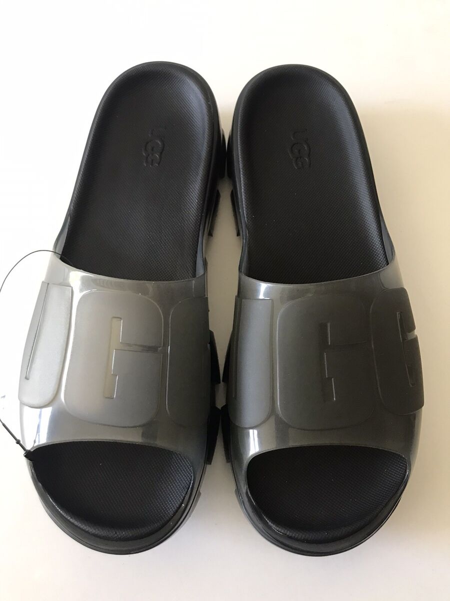 WOMEN'S UGG BLACK JELLA CLEAR SLIDE ON TRANSLUCENT BEACH WOMEN'S UGG BLACK JELLA CLEAR SLIDE ON TRANSLUCENT BEACH