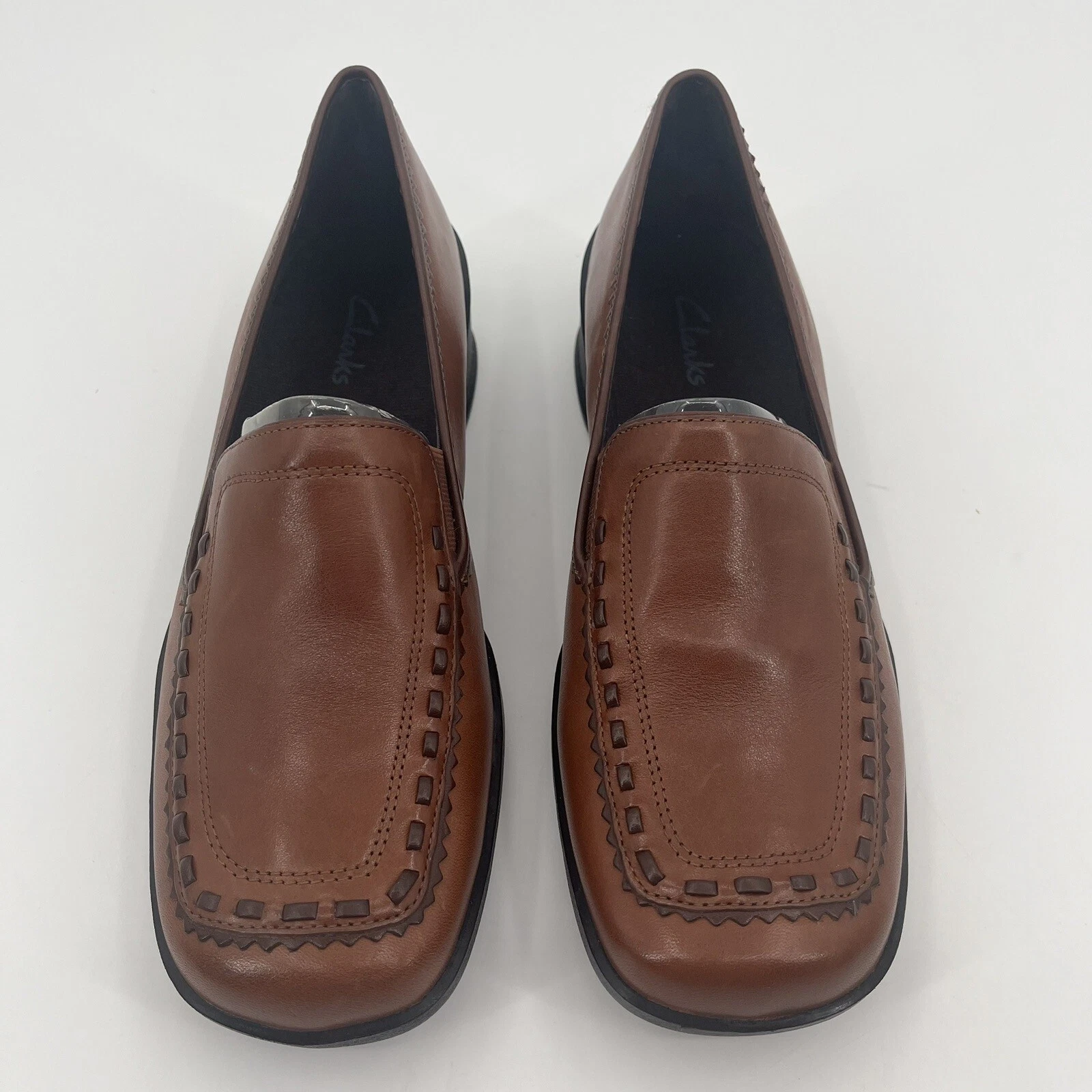 Scarpe mocassini donna Clarks in pelle marrone taglia 8