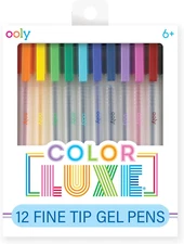 Ooly, Color Luxe Gel Pen, Set of 12, Coloring, Drawing, and Notetaking Gel Pens,