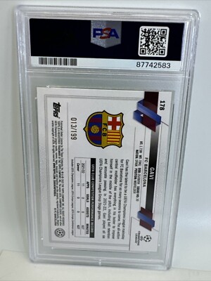 2022 Topps UEFA CC Neon Green Foil #178 Gavi 13/199 PSA 10 FC