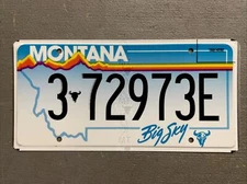 VINTAGE MONTANA LICENSE PLATE BIG SKY RAINBOW RANDOM LETTERS/NUMBERS NICE!!