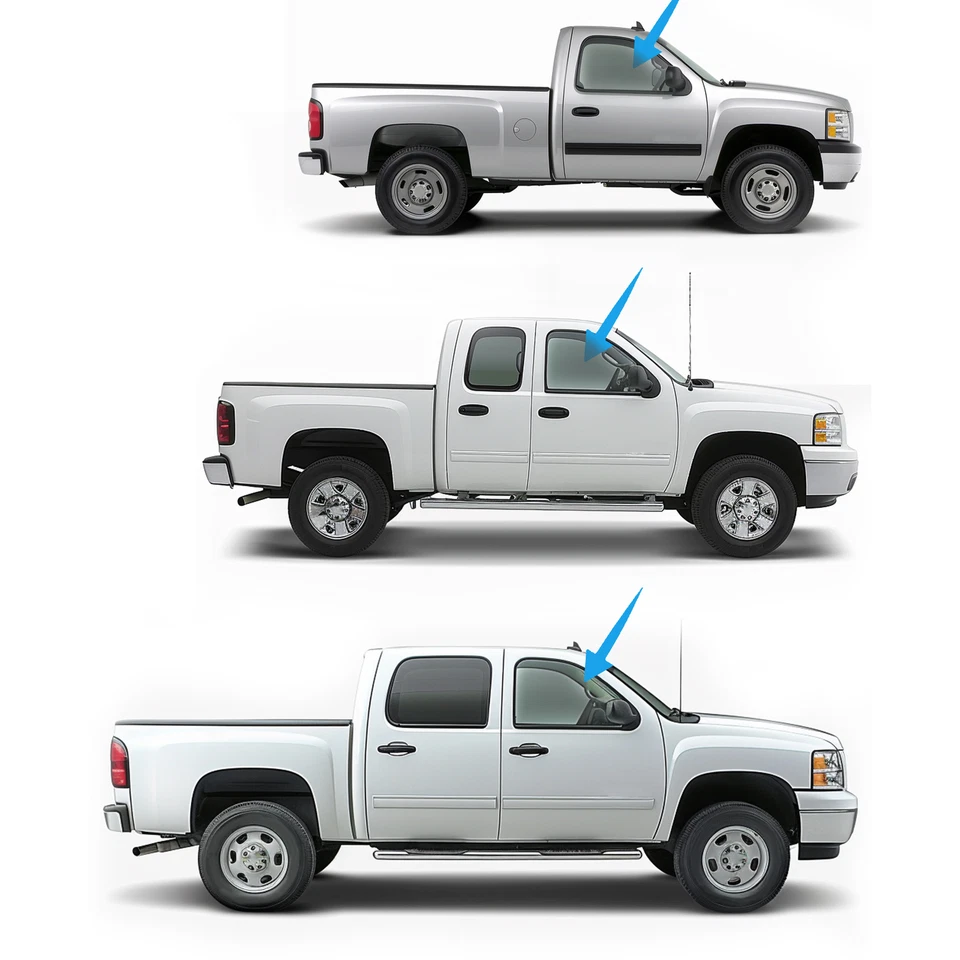 Passenger Right Front Door Window Glass For 99-06 Sierra Silverado / 07 Classic Foto 3 de 4