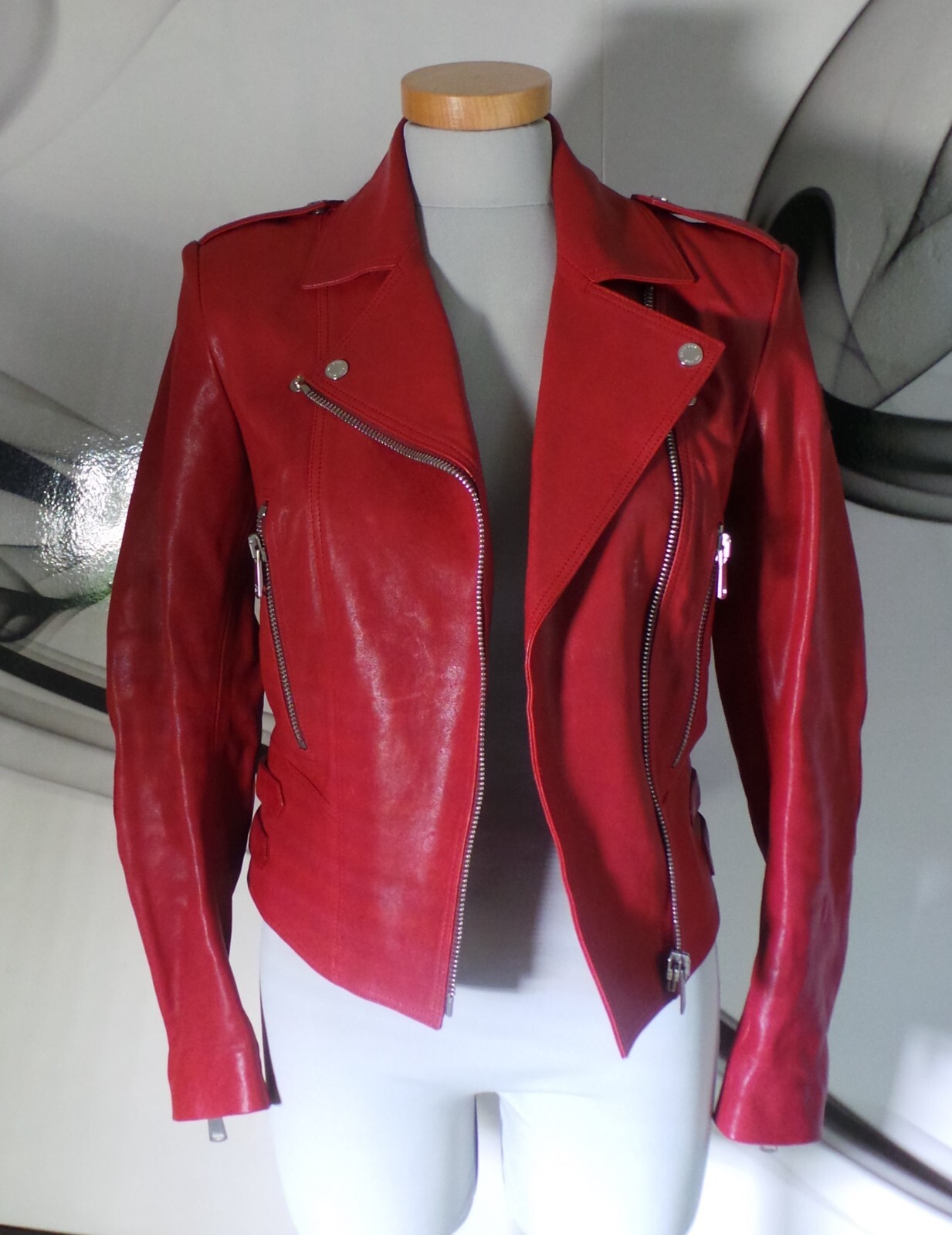 Belstaff FITTED REAL Leather JACKET COAT SIZE UK 8 OR EU 40 vinted ' image 3