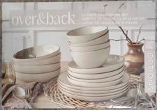 Over & Back Options 16-piece Dinnerware Set - Modern Linen, Stoneware