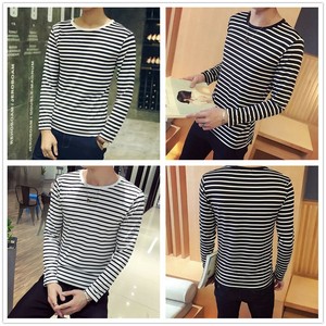 black and white striped long sleeve men