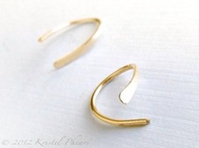 Gold Hoops - original open swish hoop earrings, rose or yellow 14kGF gold-filled