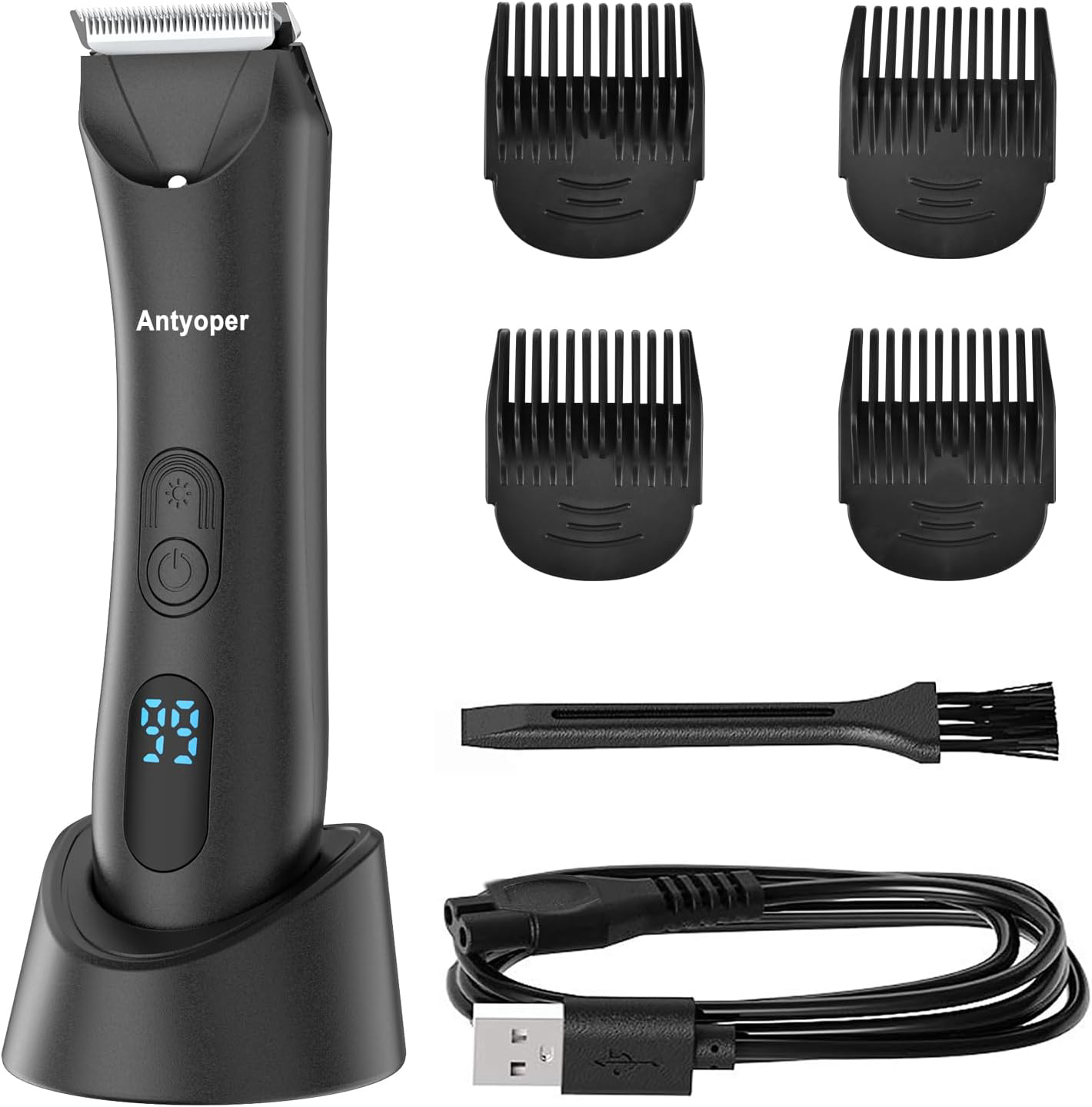 Men's Waterproof Rechargeable Electric Beard Trimmer & Shaver Kit-image