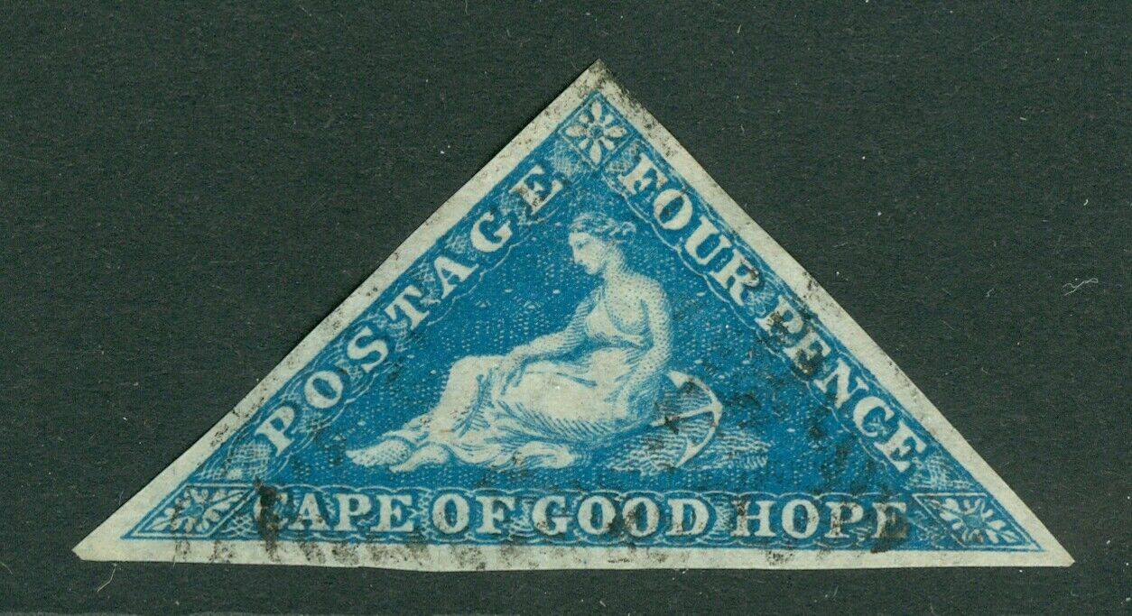 SG 6 Cape of good hope 1855-63. 4d blue. Fine used, full-large m