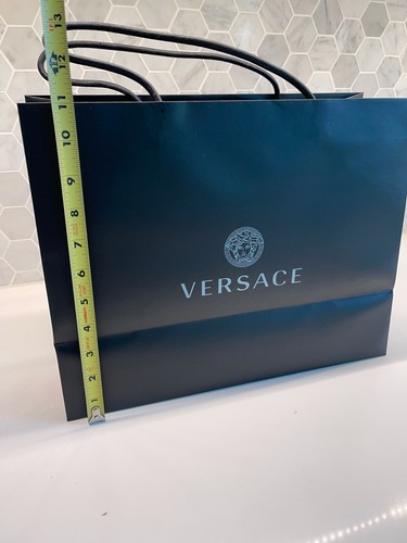 Versace 14"x11"x6" Empty Black SHOPPING GIFT Paper BAG Logo for Bag or Shoes - Picture 7 of 8