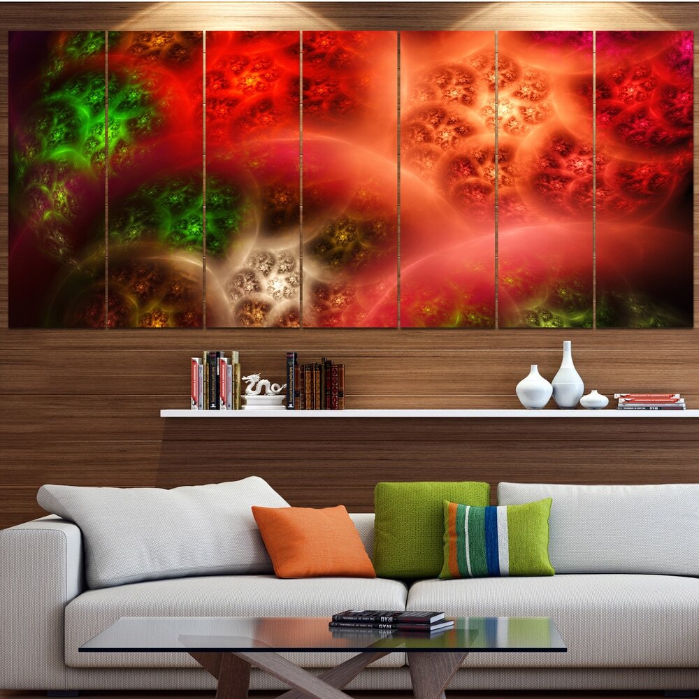 Designart Red Magic Stormy Sky Abstract Oversized Wall Art Canvas