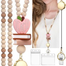 Teacher Lanyard with Id Holder Retractable Lanyards for Id Badges Keys Cute N...