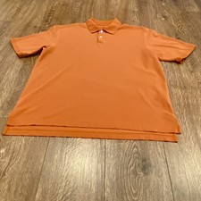 Eddie Bauer Mens Polo Shirt Large Burnt Orange Short Sleeve Casual 100 Cotton