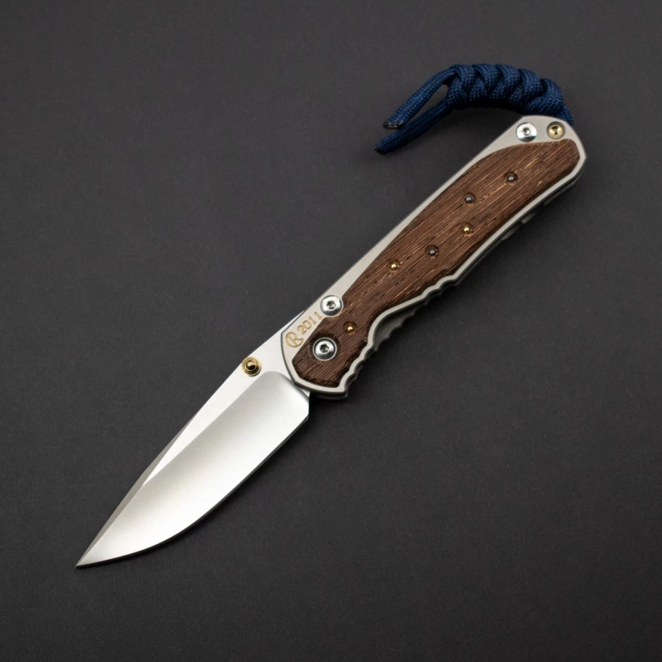 RARE! Chris Reeve Small Annual Sebenza 2011, Wenge Wood, 18K Gold & Silver, S30V - Image 3 of 4