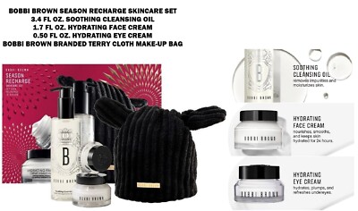 4 PC Bobbi Brown SEASON RECHARGE SKINCARE SET Cleansing Oil Face Crem Eye Cream