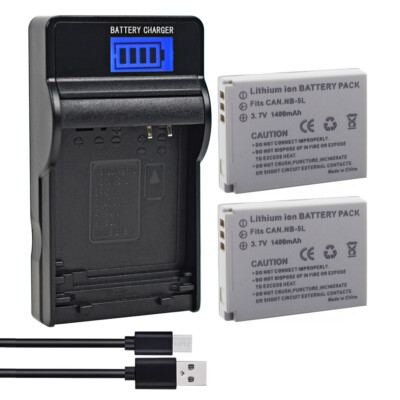 2 Battery +USB Charger For Canon Digital IXUS 90 IS 800 IS 850 IS 860 IS 870 IS