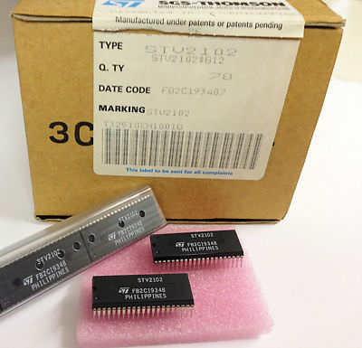 2 pieces STV2102 PAL LUMA-CHROMA & DEFLECTION PROCESSOR SDIP42 NEW ~