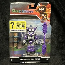Roblox Ninja Legends Cybernetic Azure Sensei 3in Figure w/ Virtual Item Code NIP