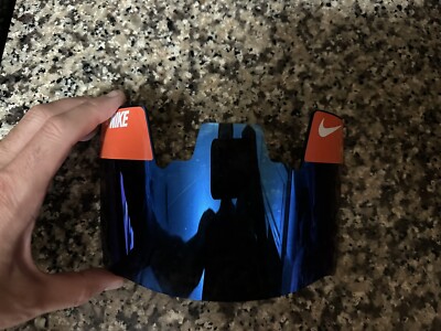 Nike Football Helmet Visor Eye Shield Blue MIRROR VR-2 VERY RARE - USED