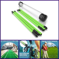 2 Pack Premium Golf Alignment Sticks, 48 Inches Fluorescent Green Golf Training