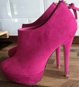 hot pink suede boots