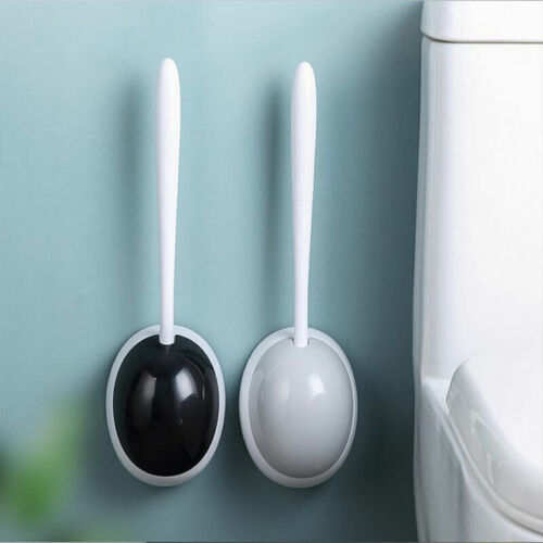 Silikon-Toilettenbürste Wandmontage Flachkopf Flexible Weichborstenbürste DE - Bild 1 von 3