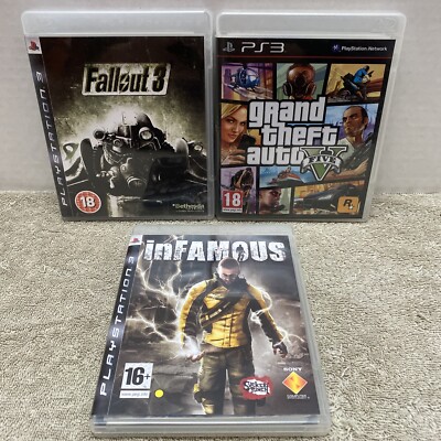 Grand Theft Auto GTA V 5 Infamous Fallout Playstation 3 PS3 Open World Game Lot