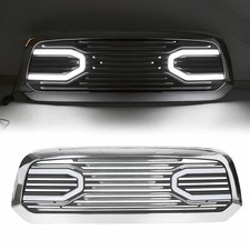 Chrome Front Big Horn Grille Shell Led Light For Dodge Ram 1500 2013-2018