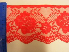 Red Flat Lace 90mm wide  020 5 mts