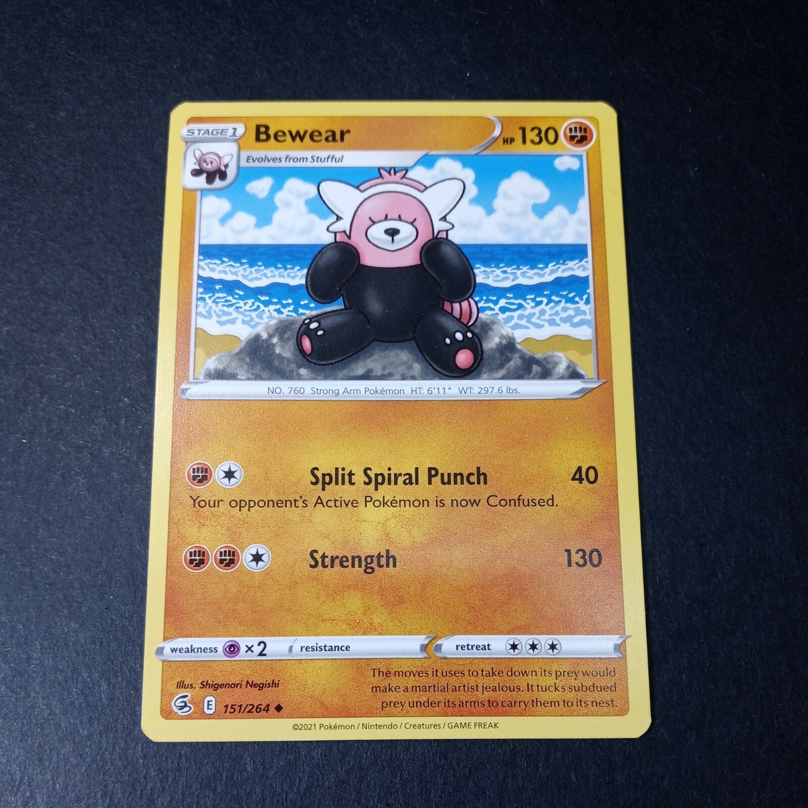 Pokemon Fusion Strike Bewear Uncommon Card 151/264 NM
