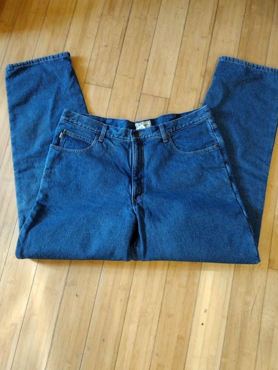 LL Bean Fleece Lined Jeans Double L Classic Fit Denim Men's Size