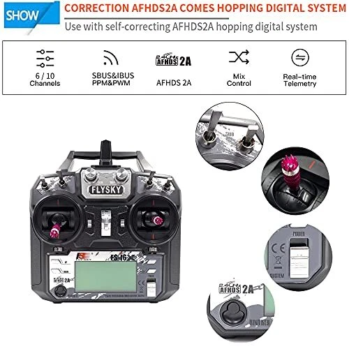 FLYSKY FS-i6X I6X AFHDS 2A Transmitter 10CH 2.4GHz for RC Aairplane Helicopter  - Image 3 of 4